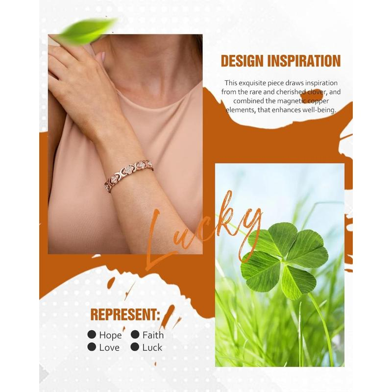 Pure Copper Magnetic Bracelet-Four-leaf Clover