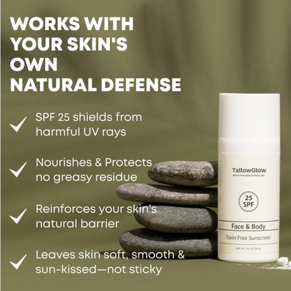 TallowGlow Non-Toxic Sunscreen SPF 25
