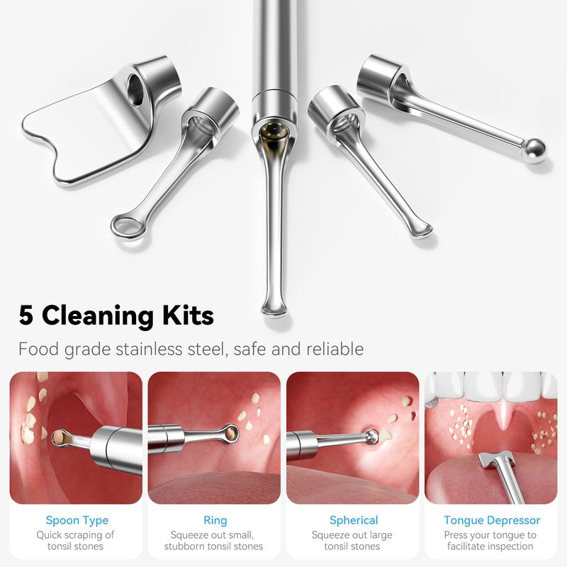 Tonsil Stone Remover Kit with Camera & Light