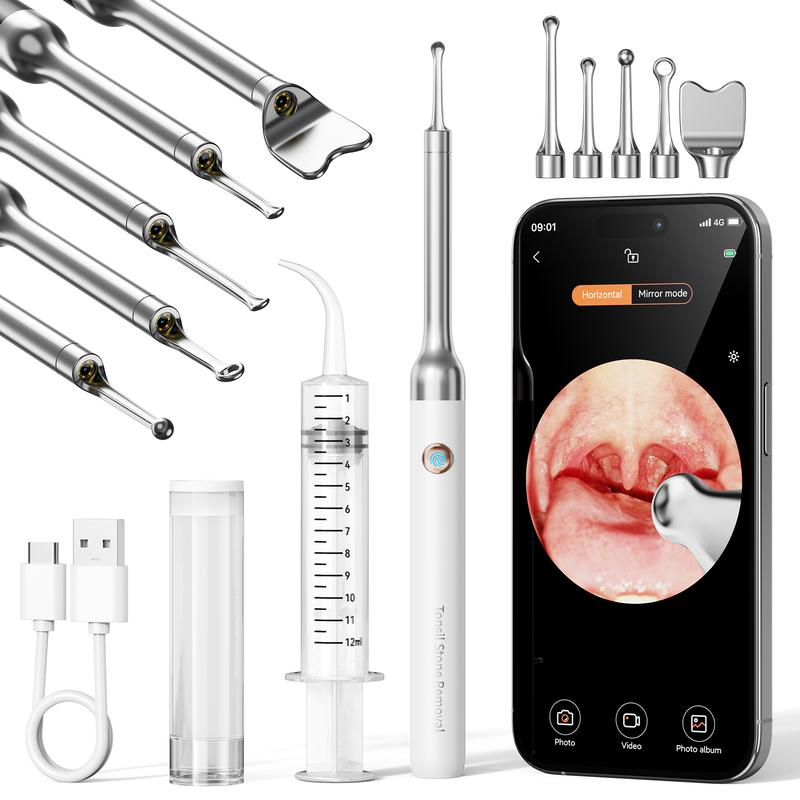 Tonsil Stone Remover Kit with Camera & Light
