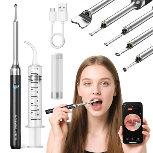 Tonsil Stone Remover Kit with Camera & Light